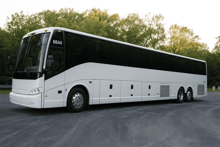 exterior of Auburn Minibus Company coach bus