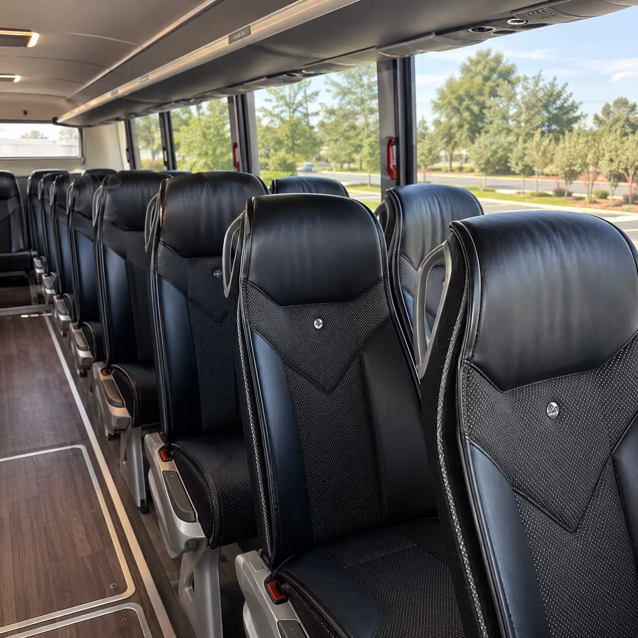 auburn 45 passenger charter bus interior
