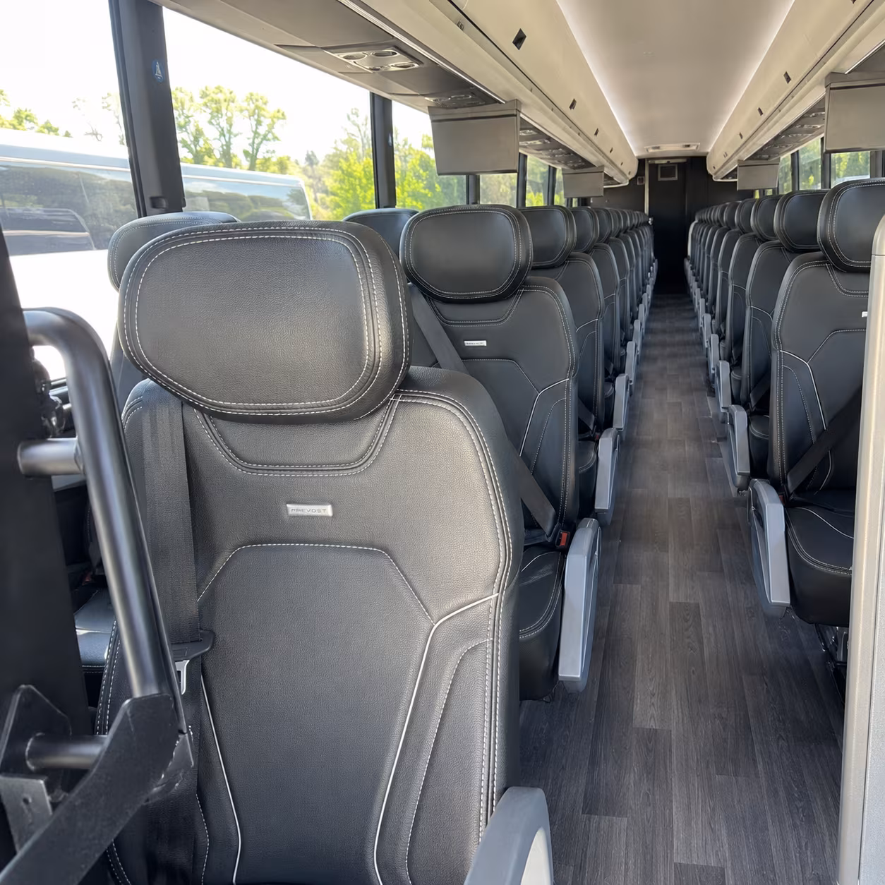 auburn 47 passenger charter bus interior