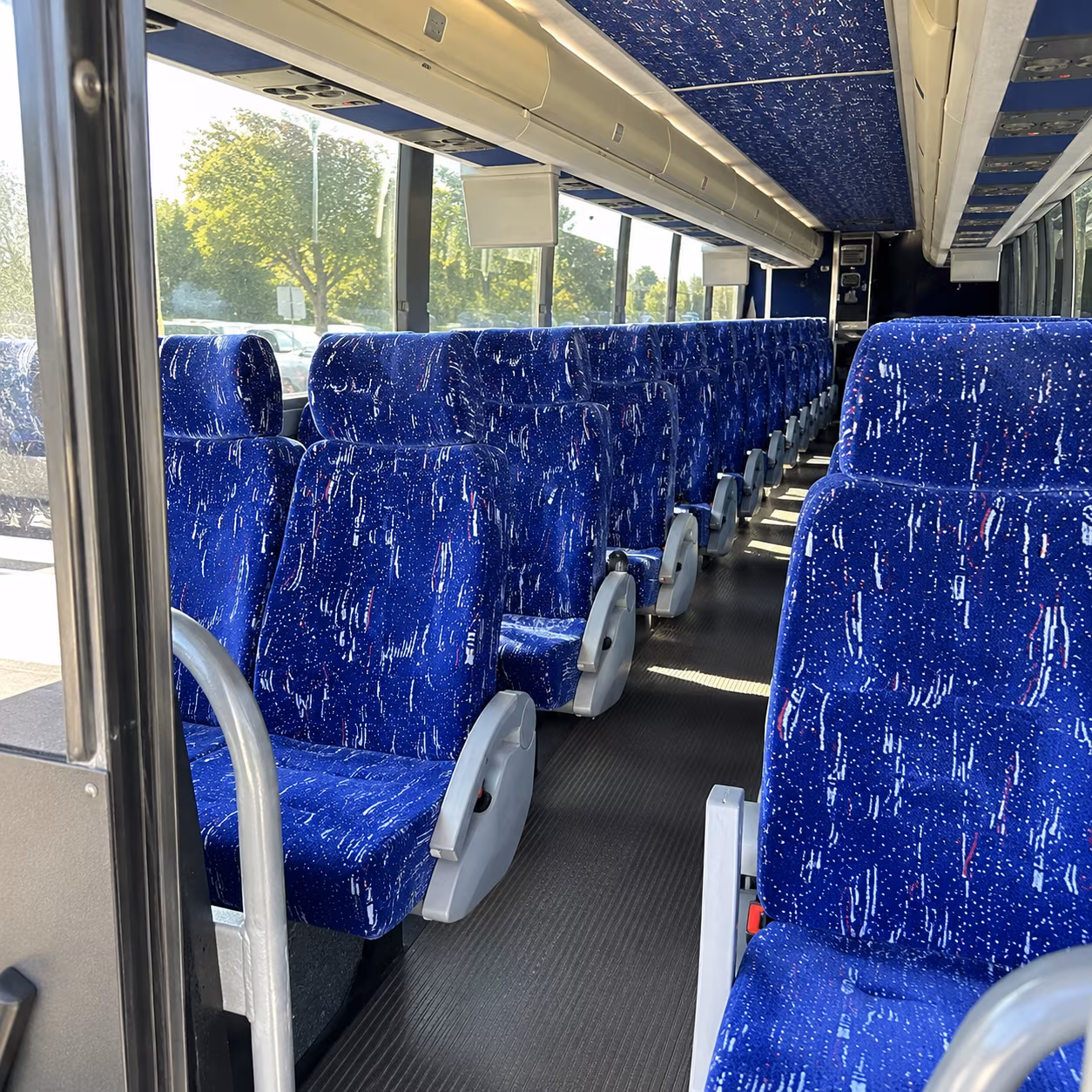 auburn 50 passenger charter bus inside