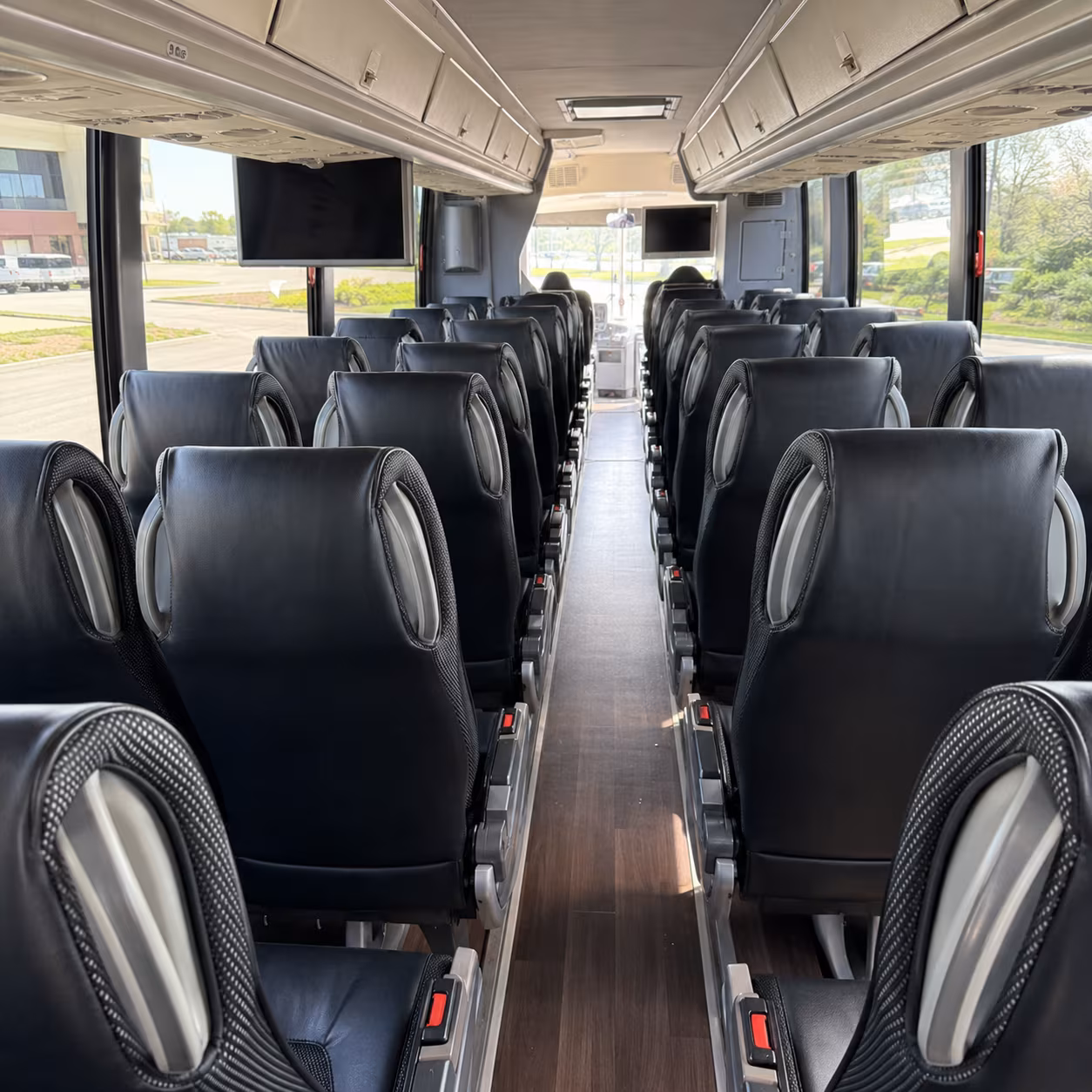 auburn 56 passenger charter bus inside